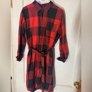 Buffalo Check Button Down Dress. Xl